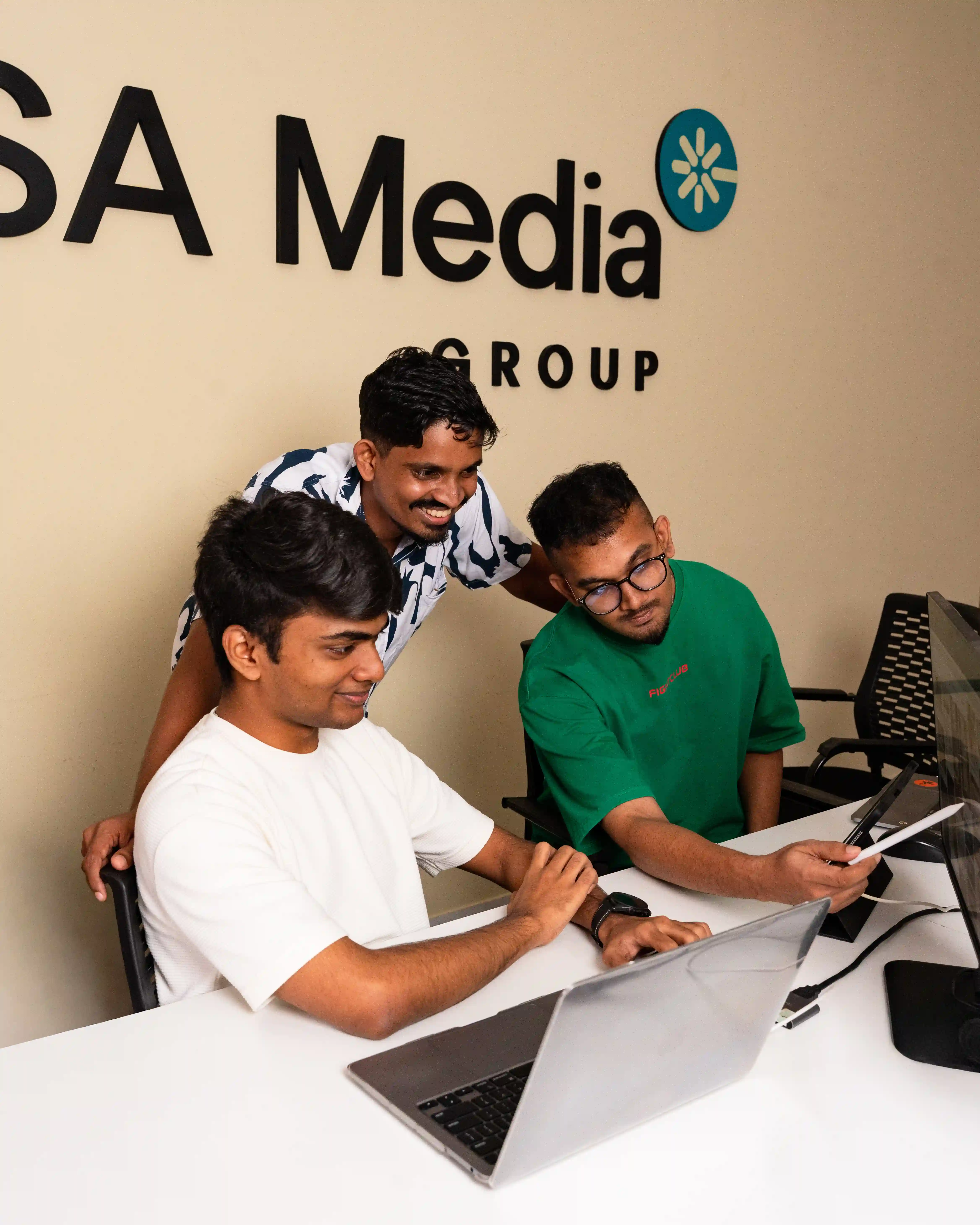 TSA Media group photo inside studio